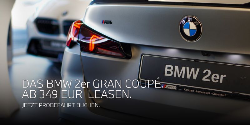 Das BMW 2er Gran Coupé. Jetzt ab 349 EUR leasen.