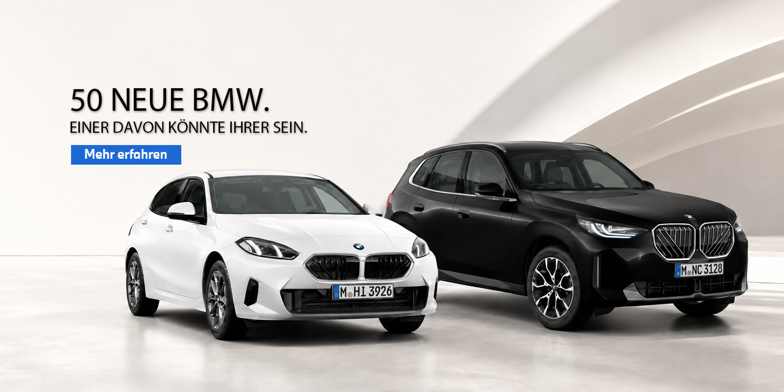 50 NEUE BMW. EINER DAVON KÖNNTE IHRER SEIN. 50 NEUE BMW. EINER DAVON KÖNNTE IHRER SEIN.