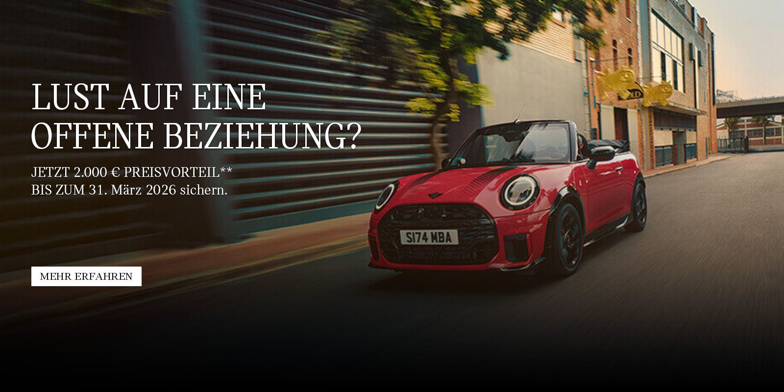 Das neue MINI Cooper Cabrio, jetzt Preisvorteil von 2000€ sichern. Das neue MINI Cooper Cabrio, jetzt Preisvorteil von 2000€ sichern.